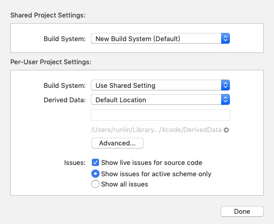 iOS开发之更改Legacy/New Build System(构建系统)