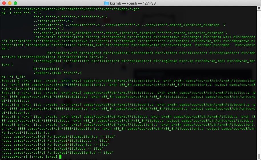 iOS开发之macOS下kxsmb编译smb类库